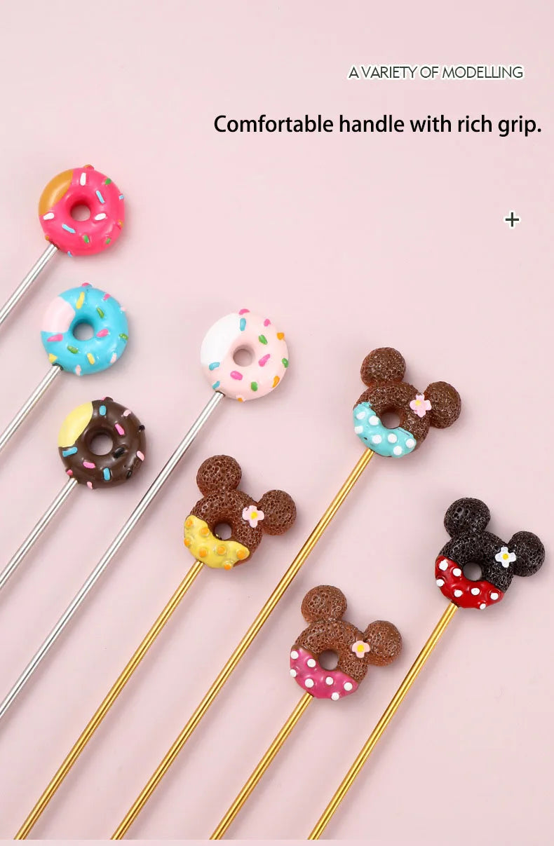 Creative Stainless Steel Cartoon Mixing Rod Long Handle Cocktail Stir Stick Coffee Juice Mixer Reusable Swizzle Stick Bar Tools