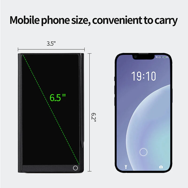 6.5 Inch Leather Case for Magic Tablet Full Screen Handwriting Induction Drawing Blackboard Erasable Meeting LCD sketches Pad