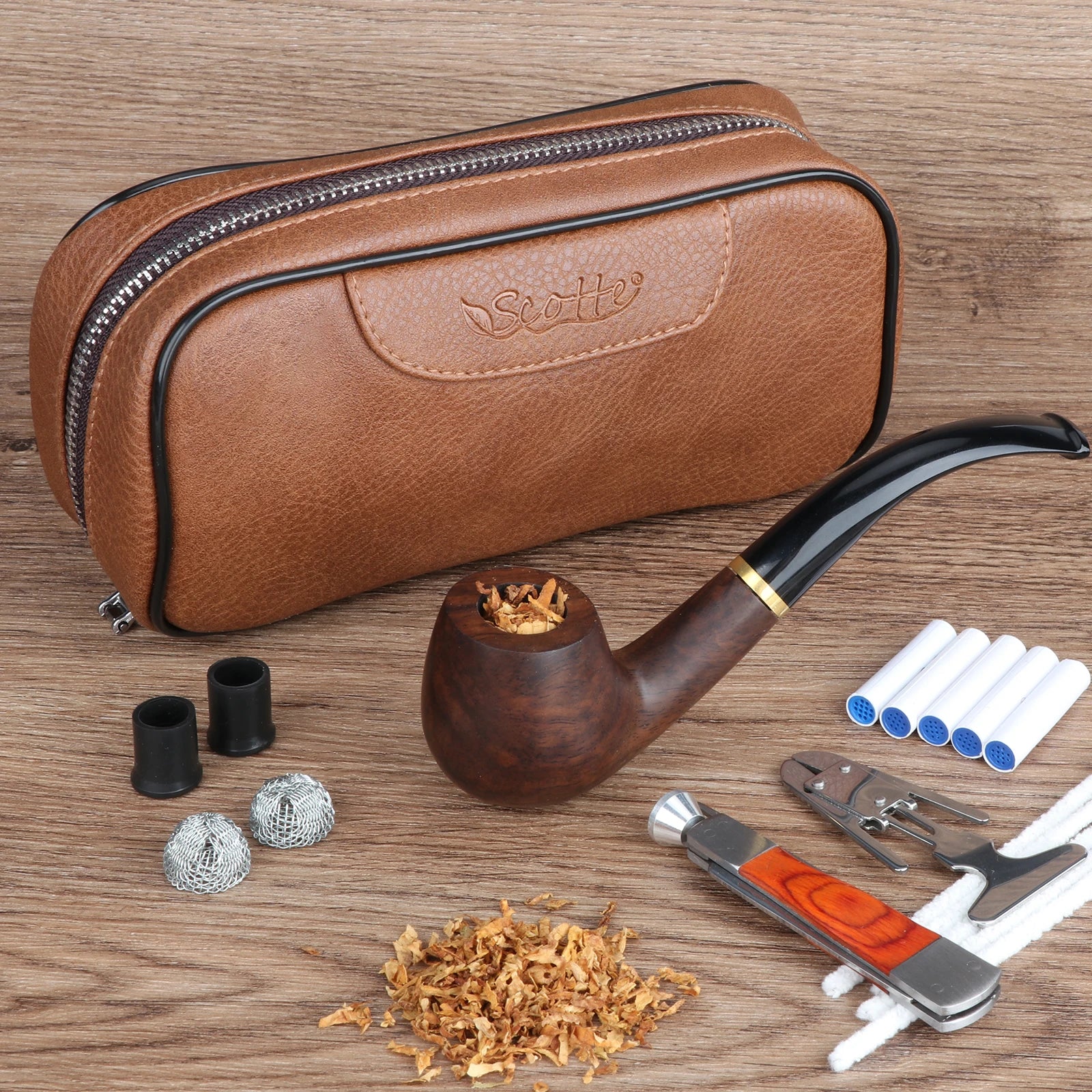 PU Leather Tobacco Smoking Pipe Bag for 2 pipes Portable Herb Tobacco Smoking Pipe Case Smoking Tools Accessories