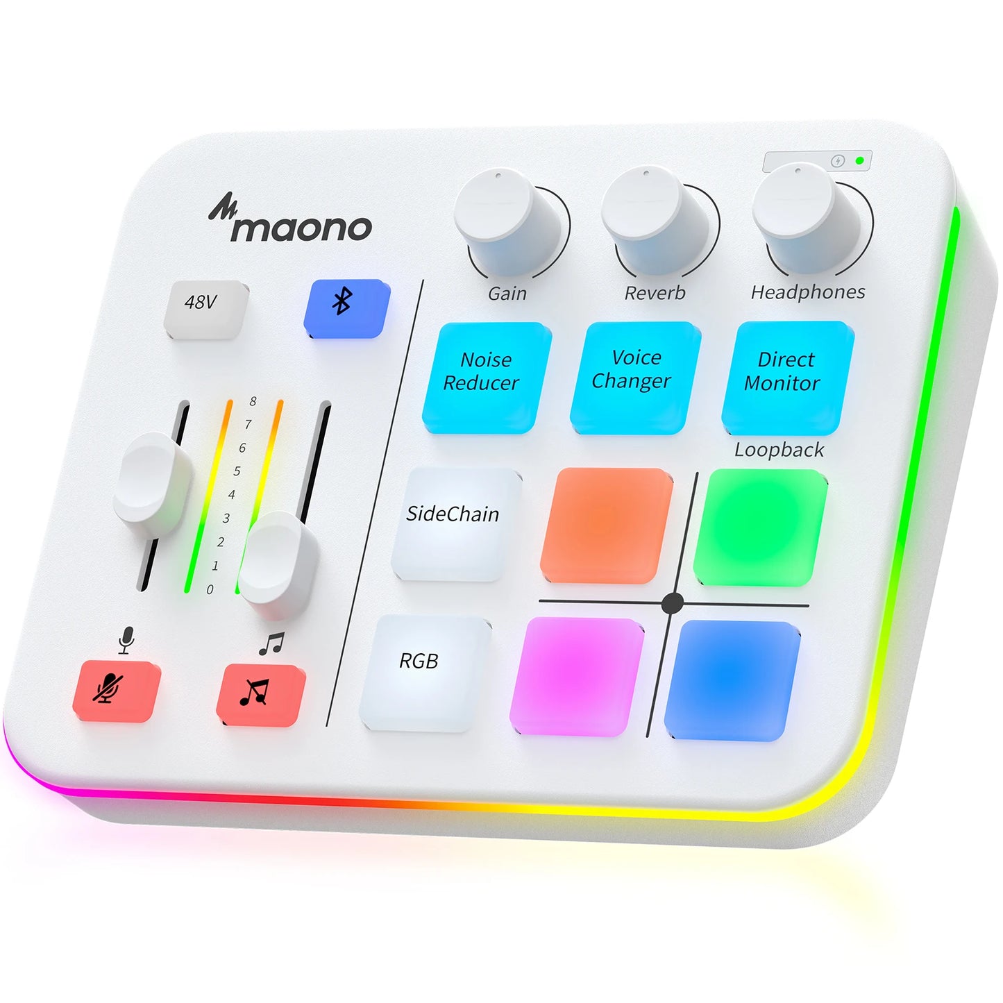 G1 NEO Gaming Audio Mixer,Streaming 4-Channel Custom Sound Effects RGB with XLR Microphone Interface,for GameVoice,Podcast