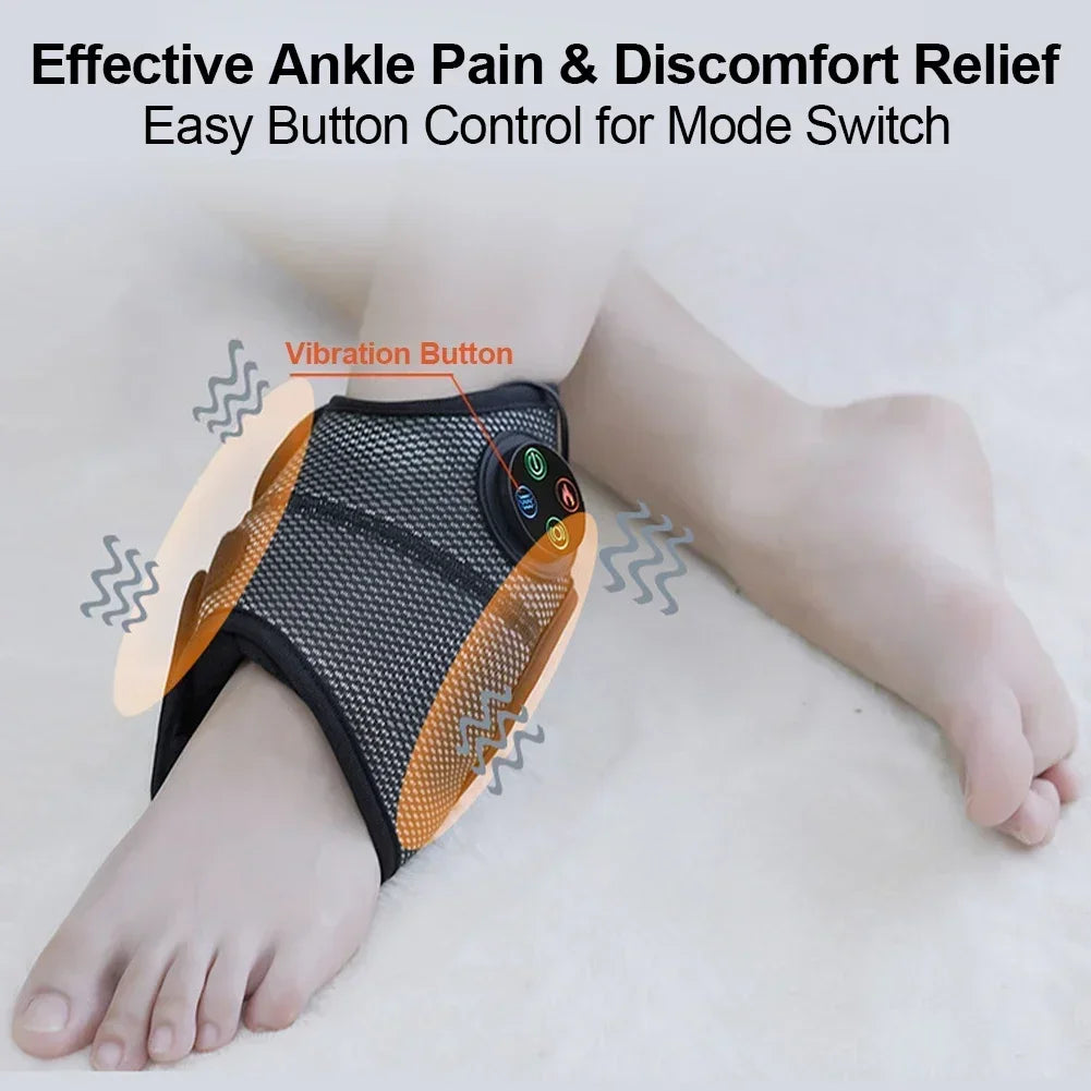 Electric Heated Ankle Support Wrap Warmer Temperature Adjustable Ankle Brace Protector for Ankle Injuries Pain Relief