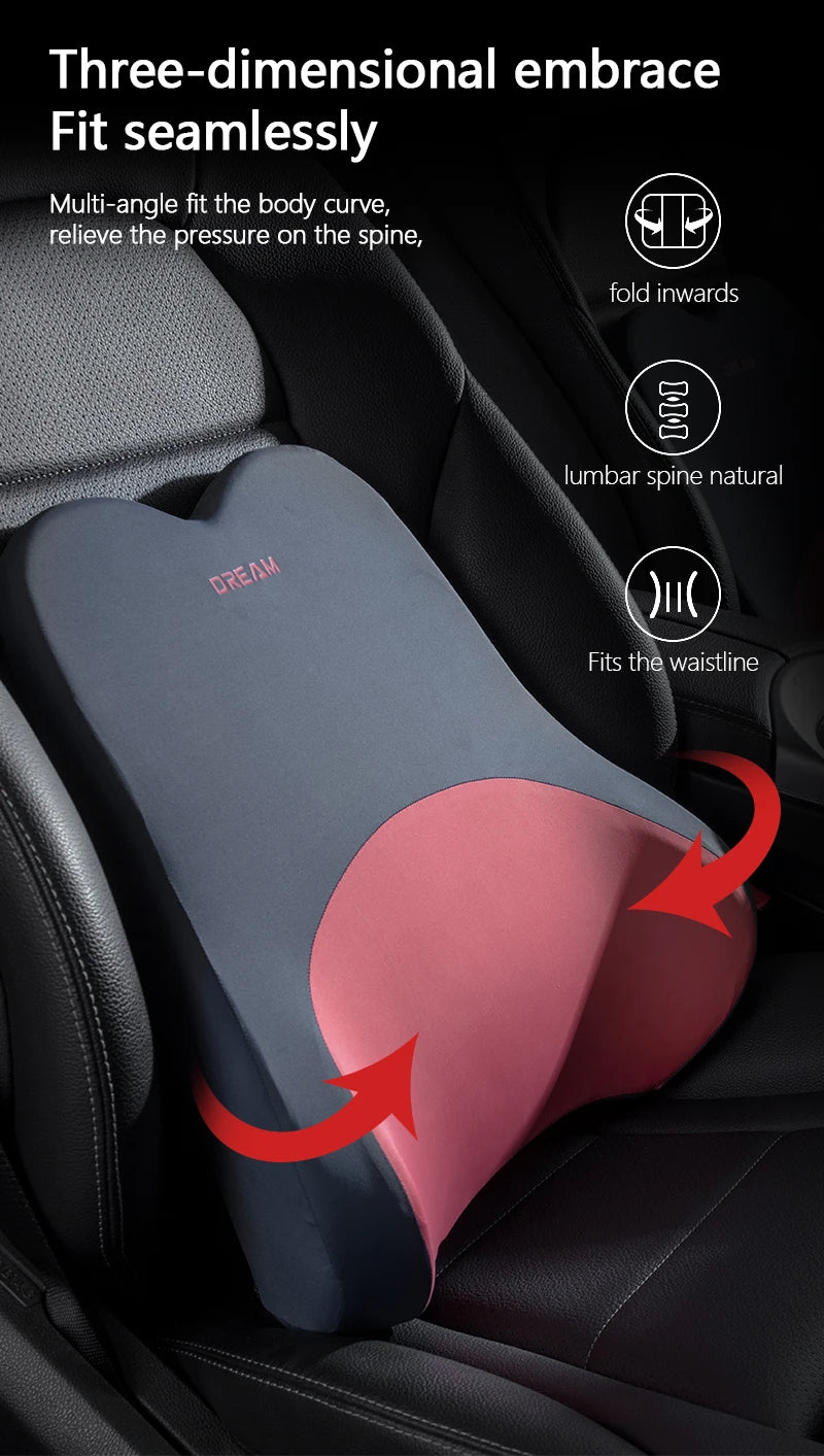 Car Lumbar Support Headrest Neck Pillow Support Universal Soft Neck Pillows Cushion Car Memory Foam Lumbar Pillow Back Support