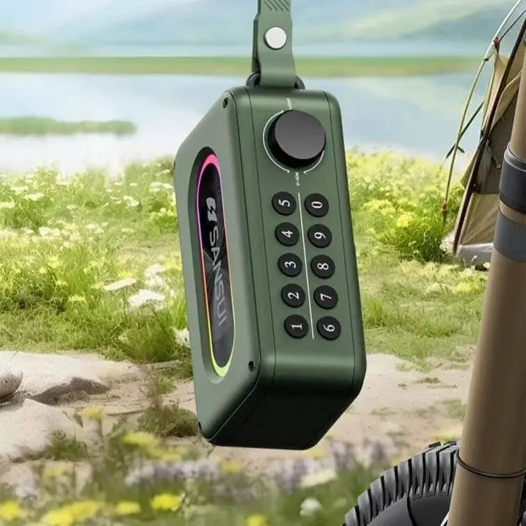 SANSUI F37 portable wireless Bluetooth speaker lyrics display subwoofer radio alarm clock timed shutdown digital song request