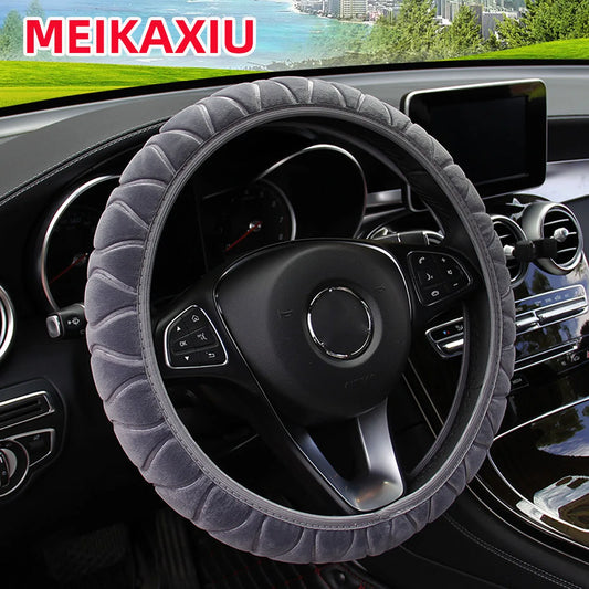 Soft Plush Pressed Flower Car Steering Wheel Cover 37CM 38CM