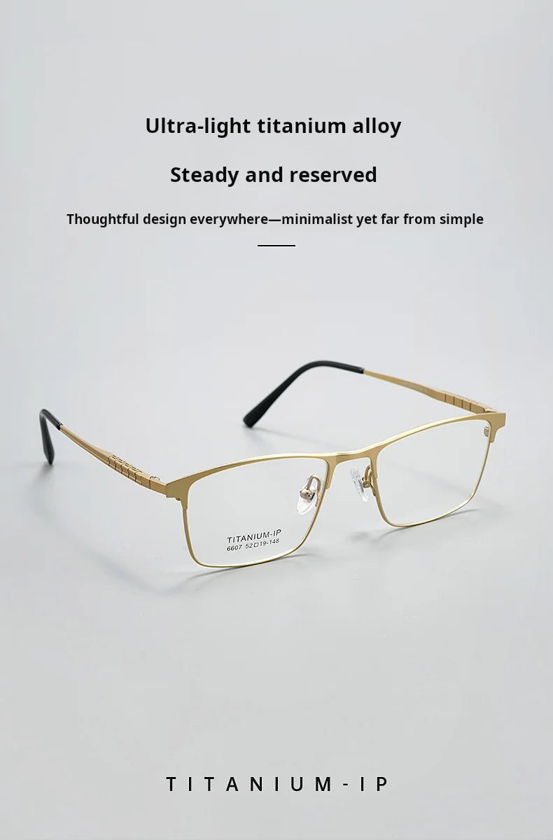 Mens Pure Titanium Blue Light Blocking Progressive Prescription Glasses