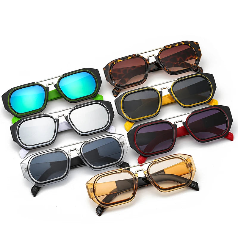 Square Vintage Sunglasses With UV400 Protection