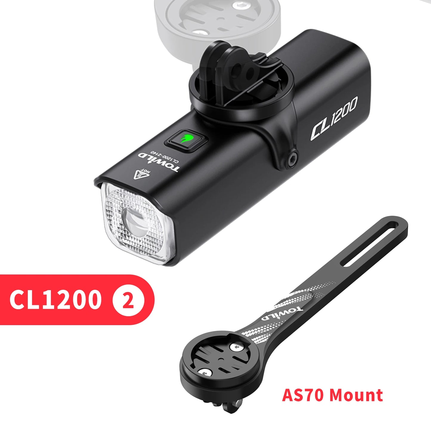 CL1200 Smart Bike light Remote Control Bicycle Lights 5000mAh battery Type-C Rechargeable Road MTB IPX6 Bicycle headlight