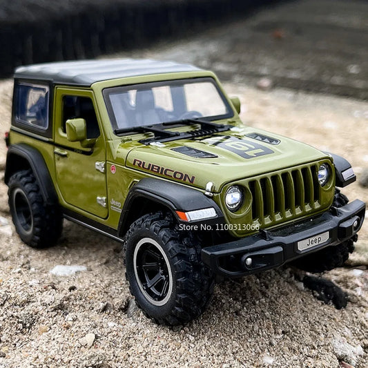 1/32 Wrangler Alloy Diecast Car Models Toy 1941 Rubicon Metal Off-Road Vehicles with Sound Light Car Toys for Boys