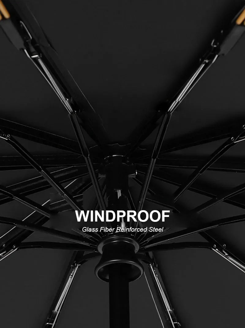 Large Automatic Folding Umbrella 24 Bone Windproof UV Protection Waterproof Travel Umbrella