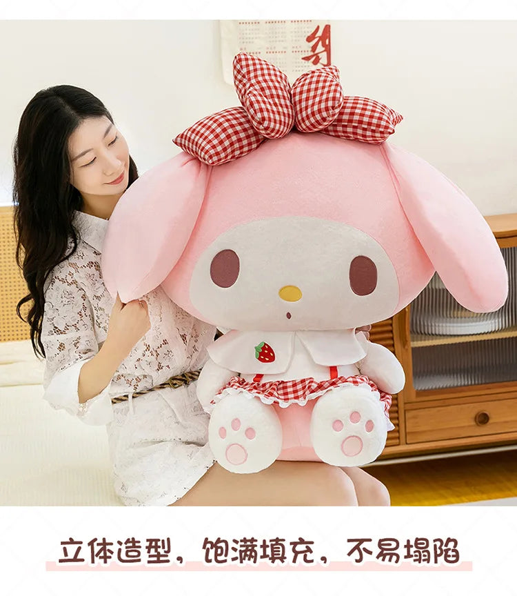 Kawaii 60cm Melody Plush Toy Sanrio Stuffed Doll Anime Soft Pillow Cute Gift Kids Birthday Xmas Plushie Stuffed Animal