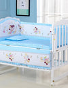 6-Pcs Soft  Crib Bedding Set – Standard Size Nursery Set for Boys & Girls (4 Bumpers, Mattress, Pillow)