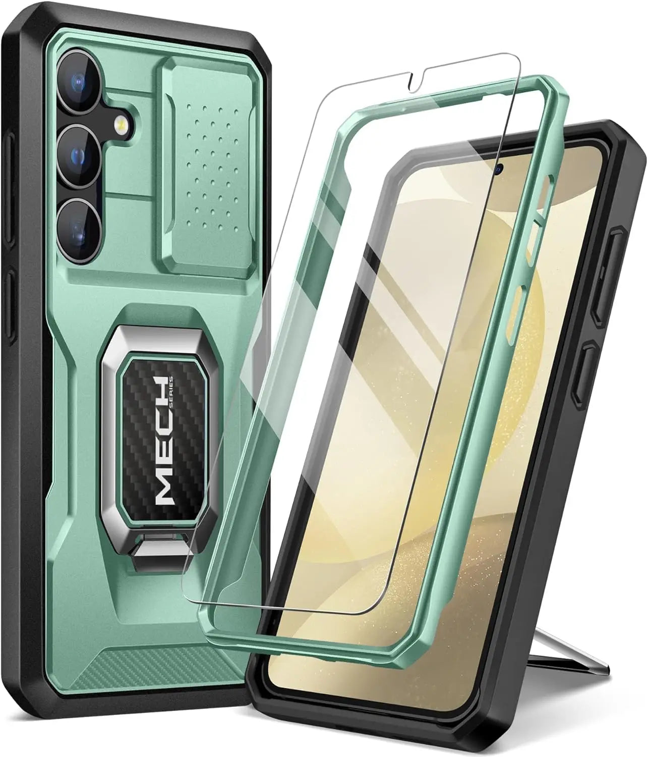 For Samsung Galaxy S24 Plus Case with Tempered Glass Screen Protector Full Body Protection Military Grade Shockproof Phone Case