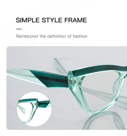 HONGMEI New Optical Prescription Computer Blue Blocking Eyeglasses Anti-Blue Light Cat-Eye Frames Customizable Reading Women