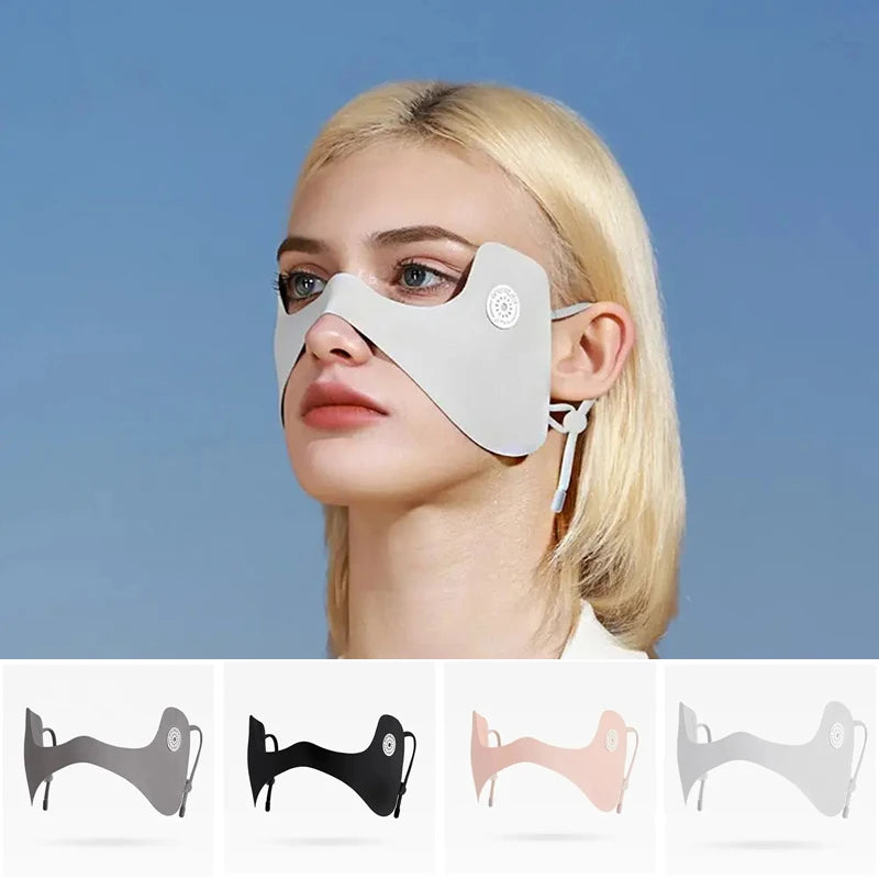 Summer Ice Silk Mask Breathable Face Mask Sunscreen Face Scarf Sunscreen Eye Patches Face Scarves Solid Color Face Cover Sports