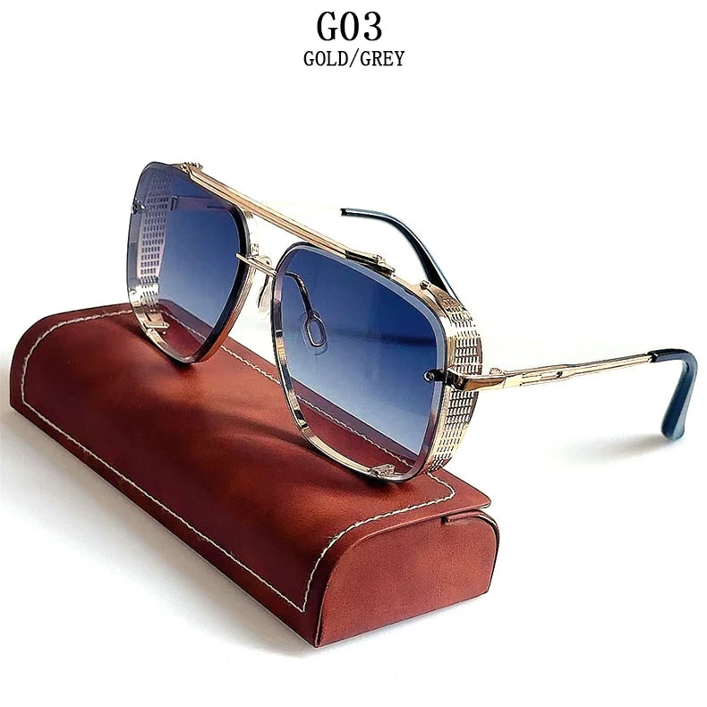 Vintage Steampunk Square Sunglasses With UV400 Protection