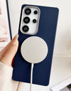 Luxury Leather Pattern For Magsafe Magnetic Phone Case For Samsung S25 Ultra S24 Plus S23 S22 S21 S20 FE Matte Shockproof Cover