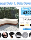 Corner Outdoor Sofa Cover Garden Rattan Corner Furniture Cover V Shape Waterproof Sofa Protect Set All-Purpose Dust Covers