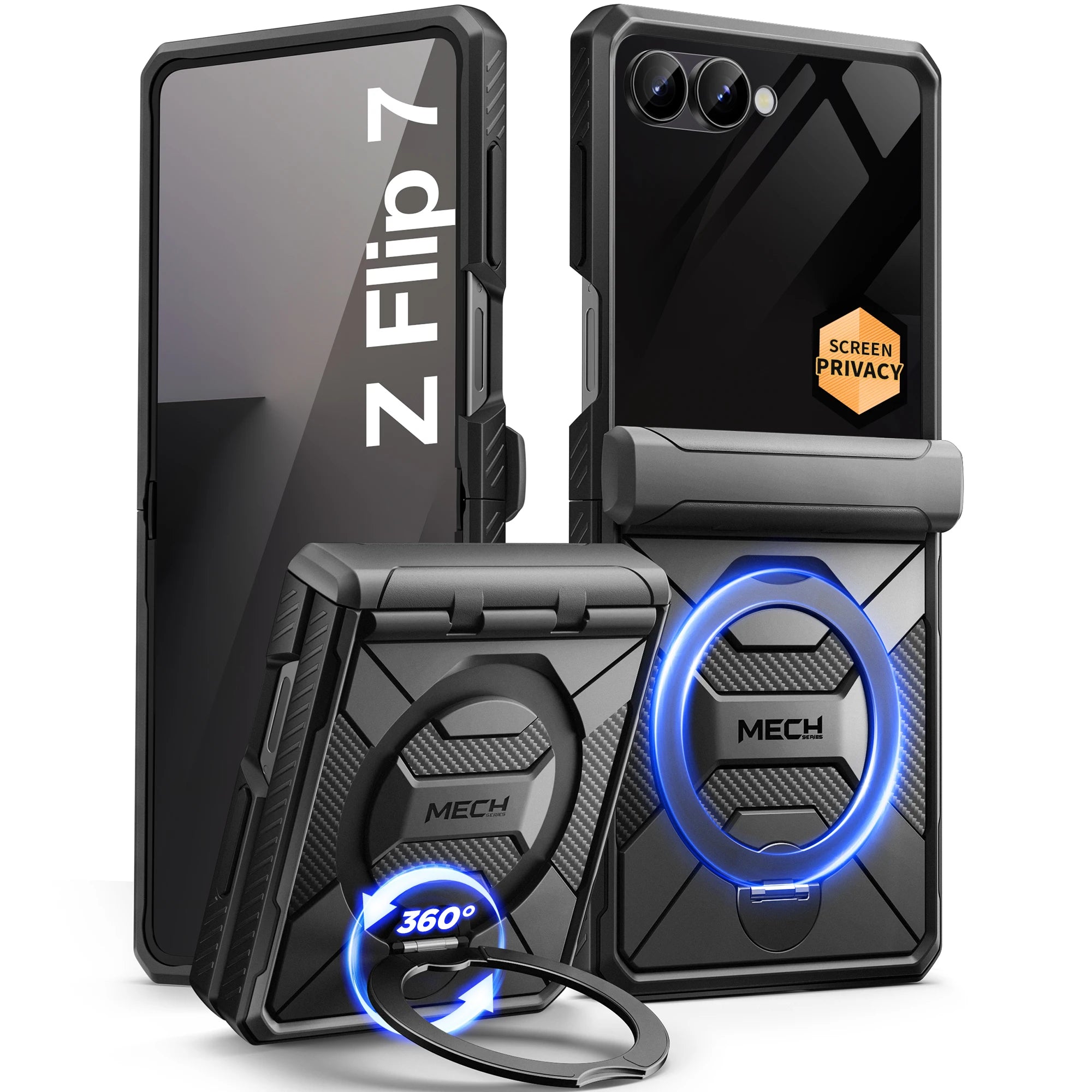 Magsafe  Stand for Z Flip 7 Case with Privacy Screen Protector Full Coverage Hinge Protection Shockproof Slim Phone Case