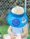 Sun Visor Hat with Fan Adjustable Elastic Buckle Large Brim Breathable USB Powered Beach Hat for Kids Portable Cooling Fan Hat