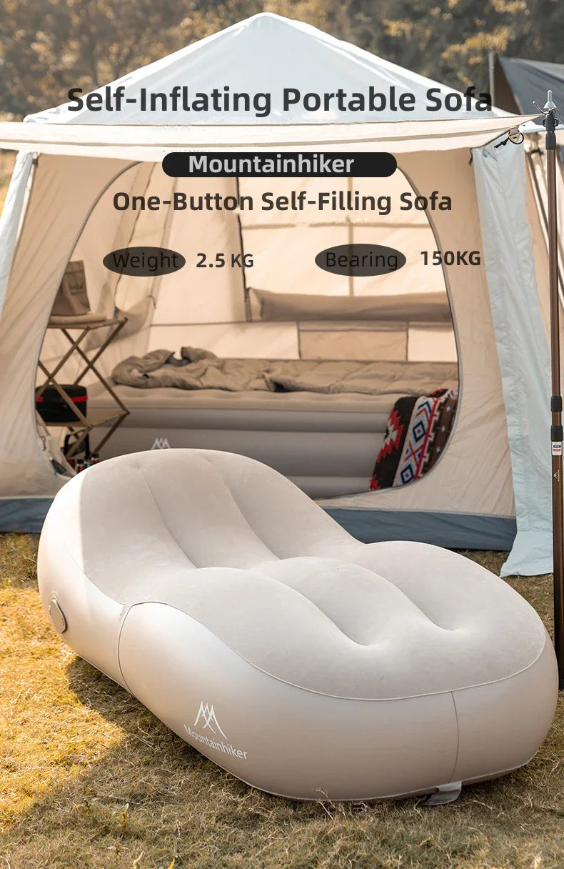 Fast Inflatable Air Sofa Bed Outdoor Portable Air Mattress Lazy Camping Automatic Inflatable Sleeping Mat Uptaded