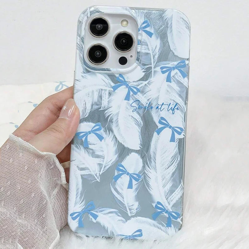 Case for iPhone 17 16 Butterfly Bow Print Phone Cases for iPhone 17 Air 15 14 16E Cover