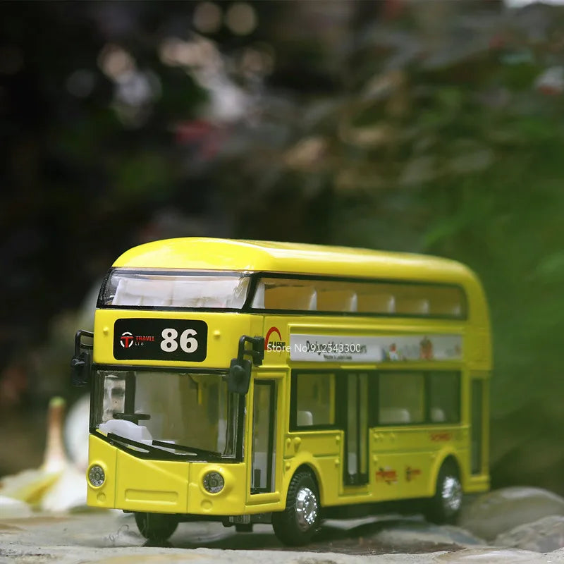 1/36 Double-decker Bus Model Car Toy Alloy Diecast Sound Light Metal Vintage London Autobus Models Toys Collection s Gifts