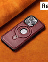 Leather for Magsafe Case For iPhone 16 15 Pro Max 14 Plus 16Pro Luxury Protection Magnetic Ring Holder Back Cover