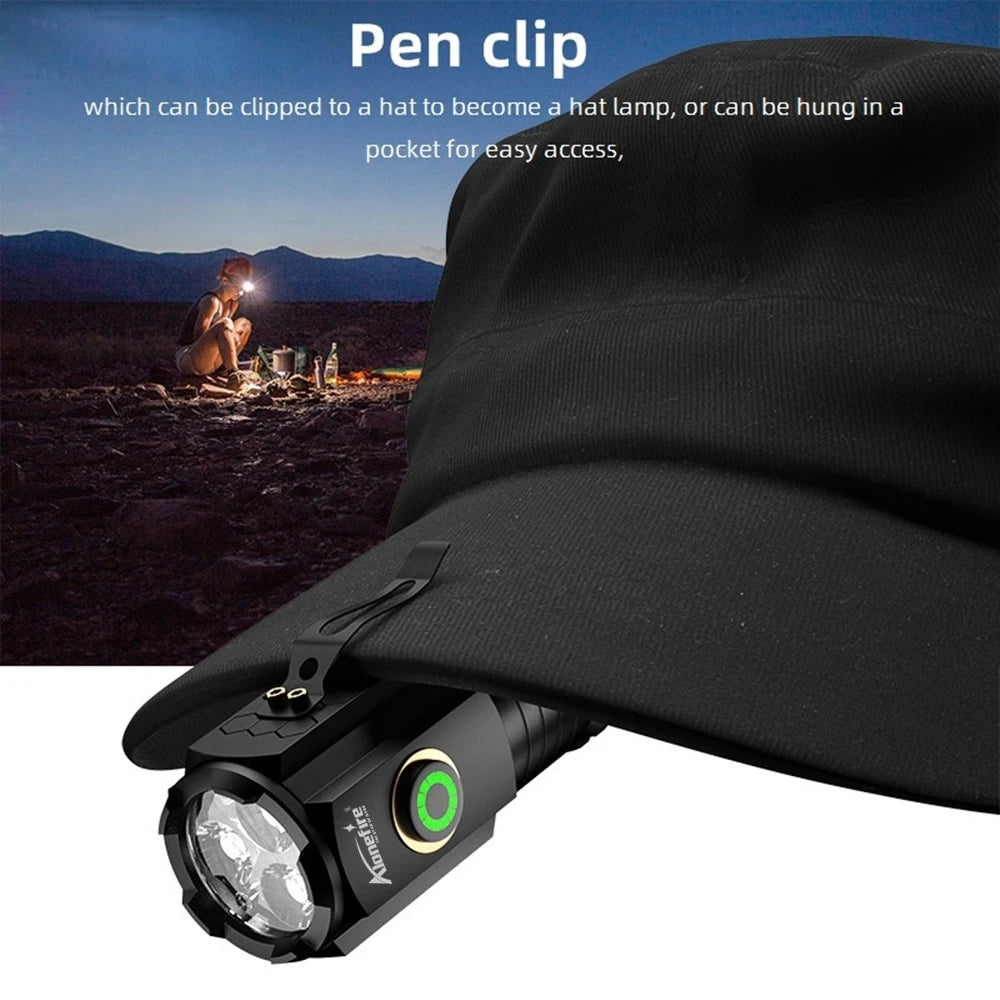 Mini 3 LED Rechargeable Flashlight With Magnetic Base