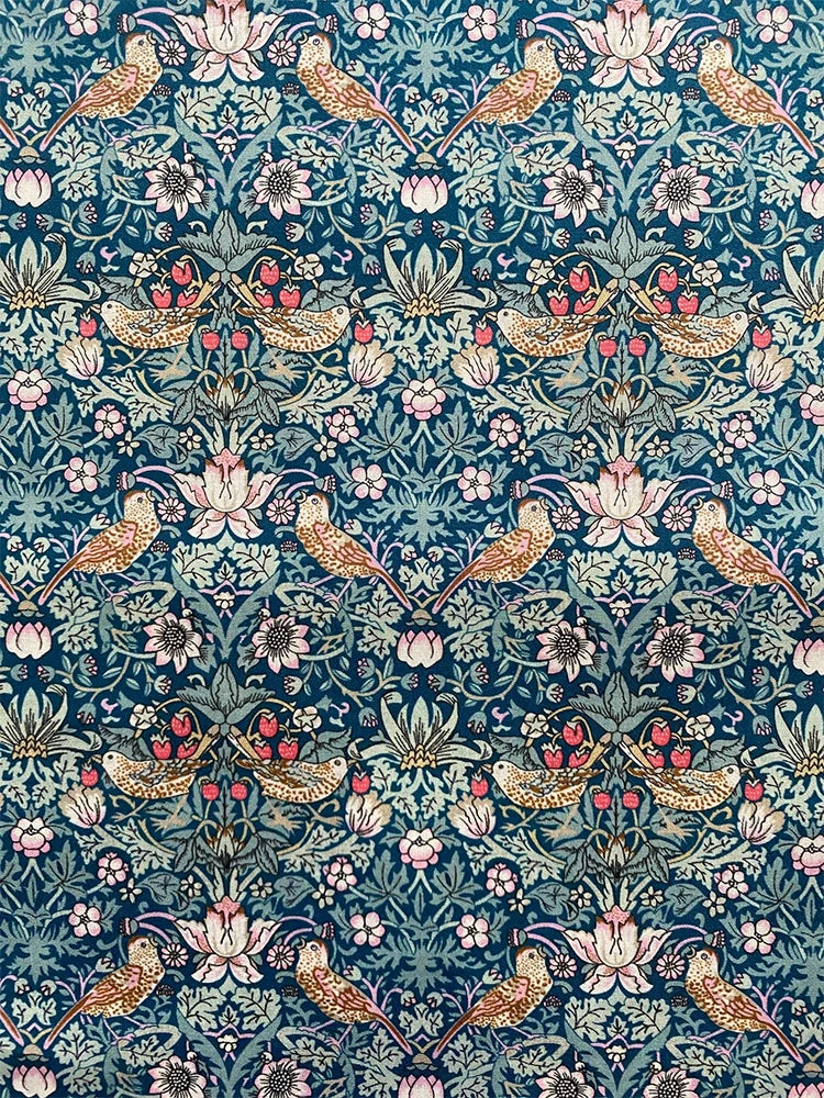 1/2/3/5M 80S Digital Printing Strawberry thief Like Liberty cotton Poplin Fabric Sewing Making Dress Clothing Handmade DIY Cloth