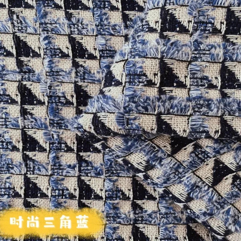 0.5M/1M/2M/3M High Quality fiber plaid woven tweed fabric for garment DIY coat clothing sewing quilting Cloth by the meter