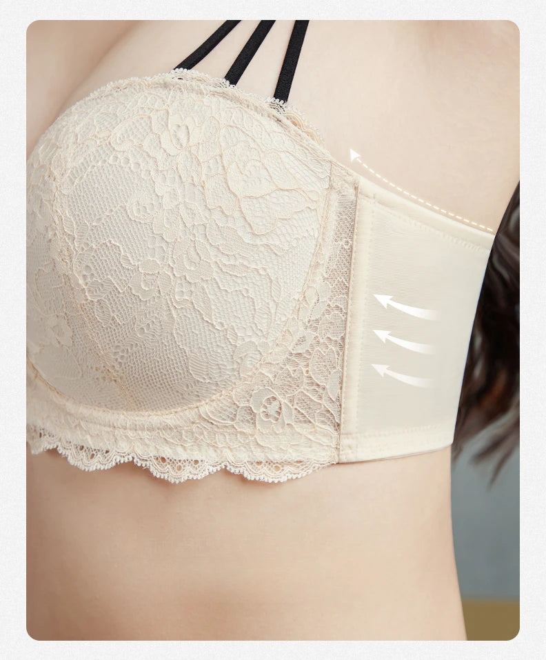 Womens Lace Half Cup Underwire Push Up Bra