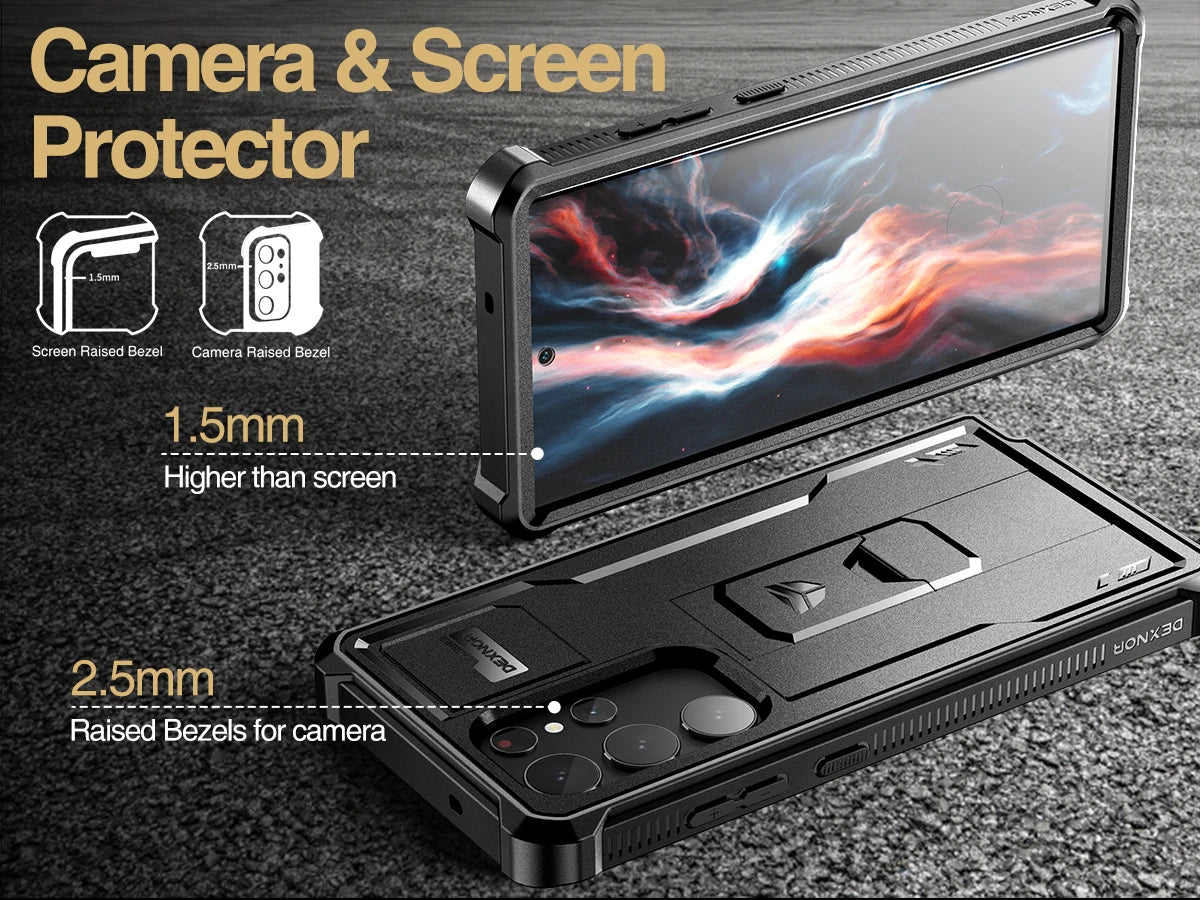 Full Body Heavy Duty Military Grade Protection Built-in Screen Protector and Kickstand for Samsung Galaxy S23 Ultra Case6.8 inch