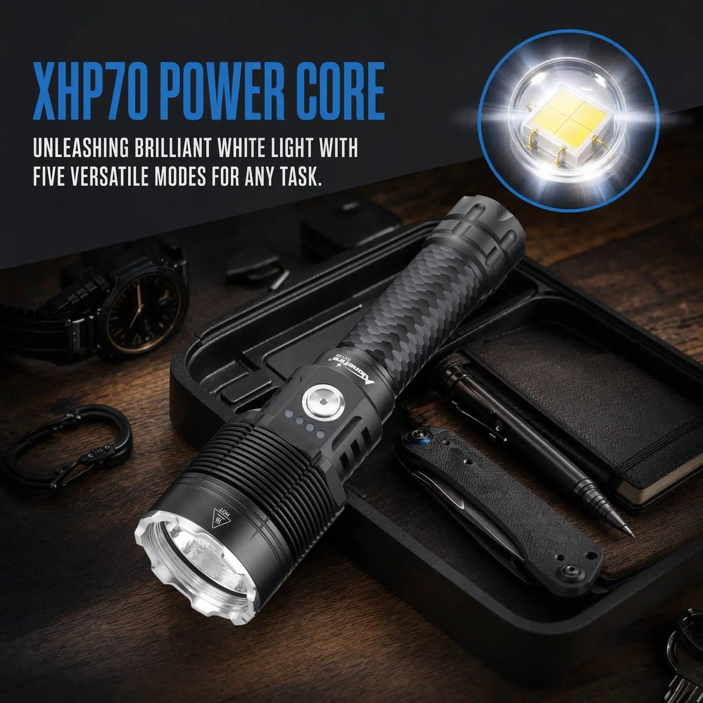 60W High Power Rechargeable LED Flashlight