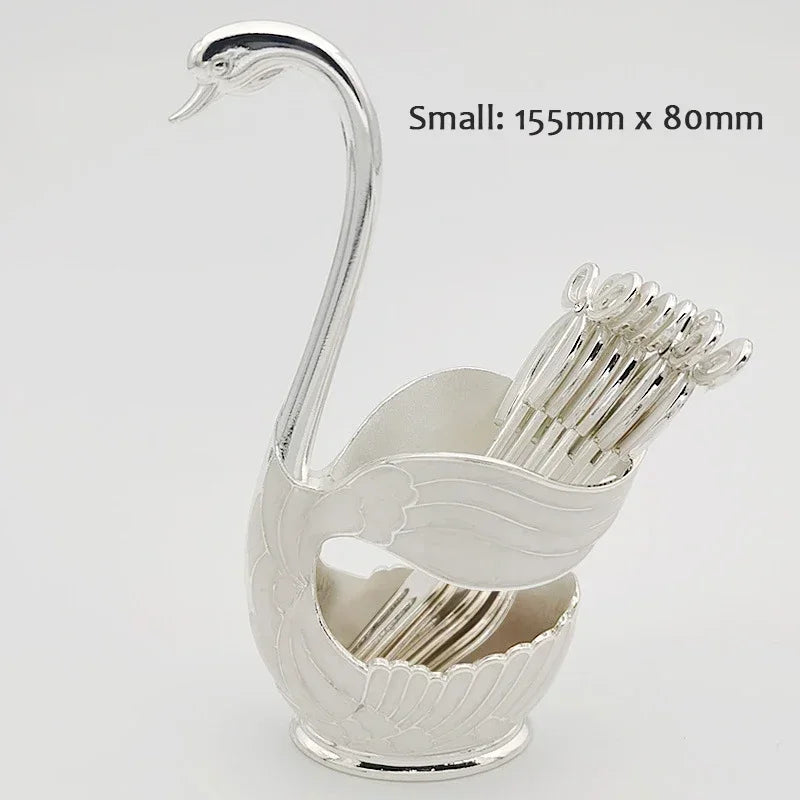 Swan-Shaped Cutlery Holder, Elegant Spoon and Fork Base, Luxury Tableware Storage, Stylish Kitchen Decor and Organizer for Home