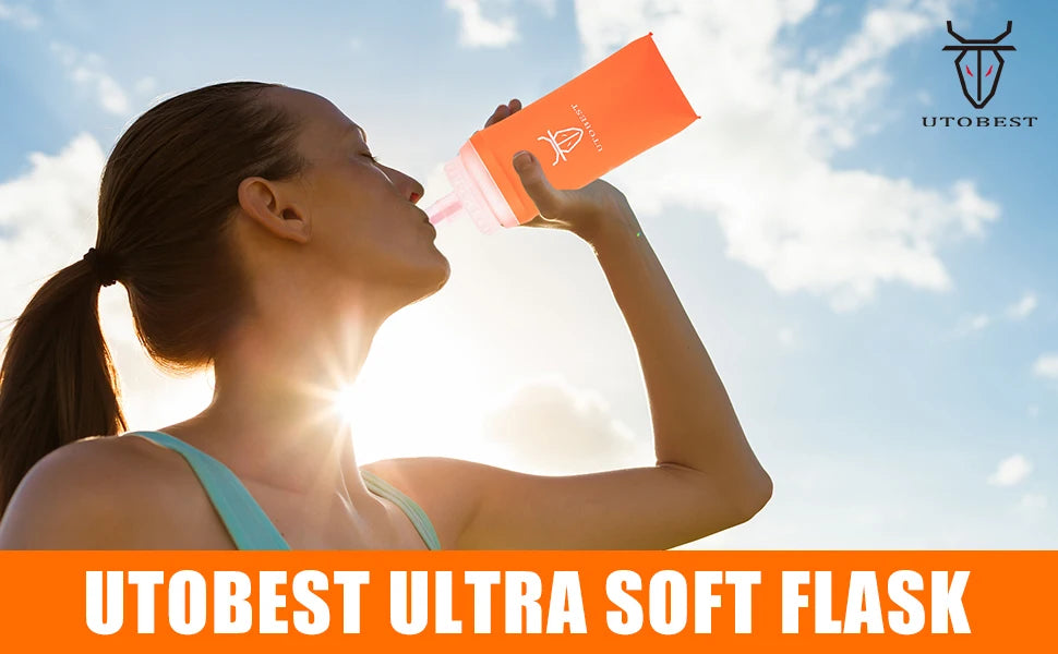 350ml/500ml Soft Flask Foldable Silicone Water Bottle TPU Running Kettle Outdoor Camping Running Cycling