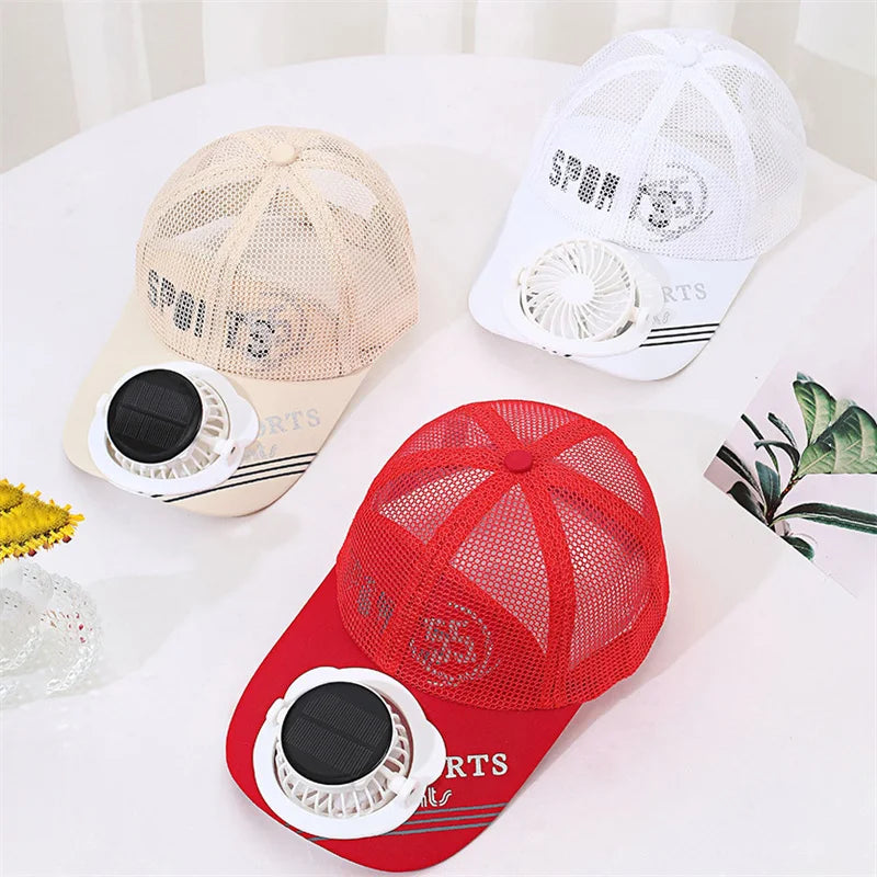 Solar Fan Baseball Cap With Adjustable Fit
