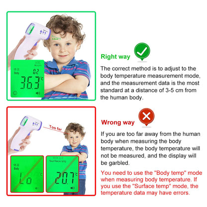 Digital Infrared Thermometer Forehead Body Non-Contact Fever Thermometers Medical Portable Finger Pulse Oximeter Blood Oxygen