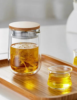 220ml Heat Resistant Double Layer Glass Teapot Kungfu Tea Maker Pot ChaHai Tea Ceremony Fair Cup Tea Dispenser Teaware