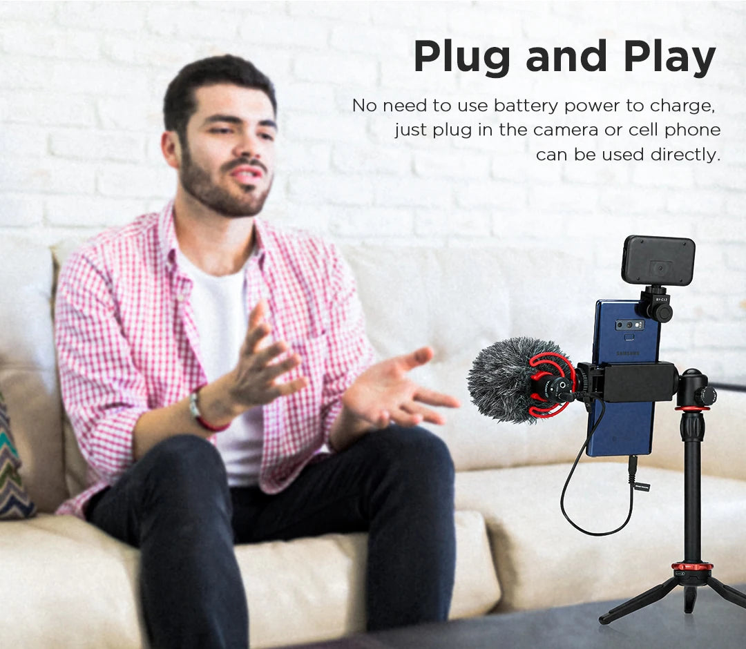BY-MM1 On-camera Shotgun Microphone for iPhone Android Smartphone PC Laptop Canon Nikon DSLR Cameras Youtube Recording Vlog