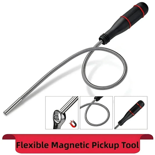 Flexible Magnetic Pickup Tool 25Inch Flexible Bend-It Magnet Snake Pick-Up Bendable Retriever Stick for Garbage/Keys/ Bolts,Nuts