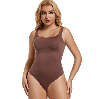 Bodysuits for Women Tummy Control Shapewear Seamless Square Neck Thong Bodysuit Sculpting Shaper Tank Top Jumpsuit