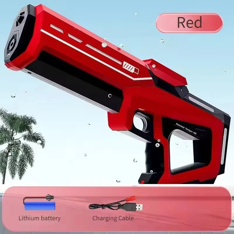 Electric Water Gun with Battery Level Display Automatic Water Absorption Rechargeable Water Blaster