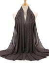 Tassel Diamond Muslim Hijabs Luxury Sequin Chiffon Scarf For Women Dress Abaya Hijab Veil Scarf Long Shawls Turban