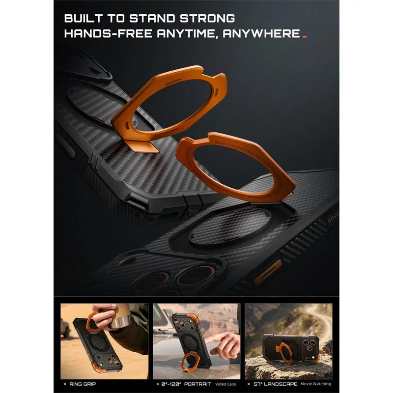 Rugged Magnetic Phone Case with Adjustable Kickstand for iPhone 17 Pro Max and iPhone 18 Pro Max