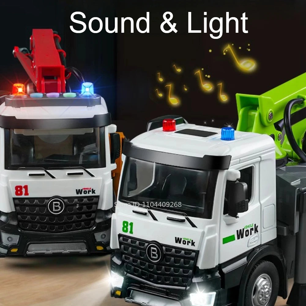 1:24 Scale Watering Cement Dump Trucks Model Garbage Truck Toy Car Sound Light Doors Opened Engineering Vehicles  Gifts