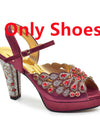 Style Matching Bag and Shoes Set Italian Women Design Shoes Matching Bag Decorated with Rhinestone Luxury Pumps Women