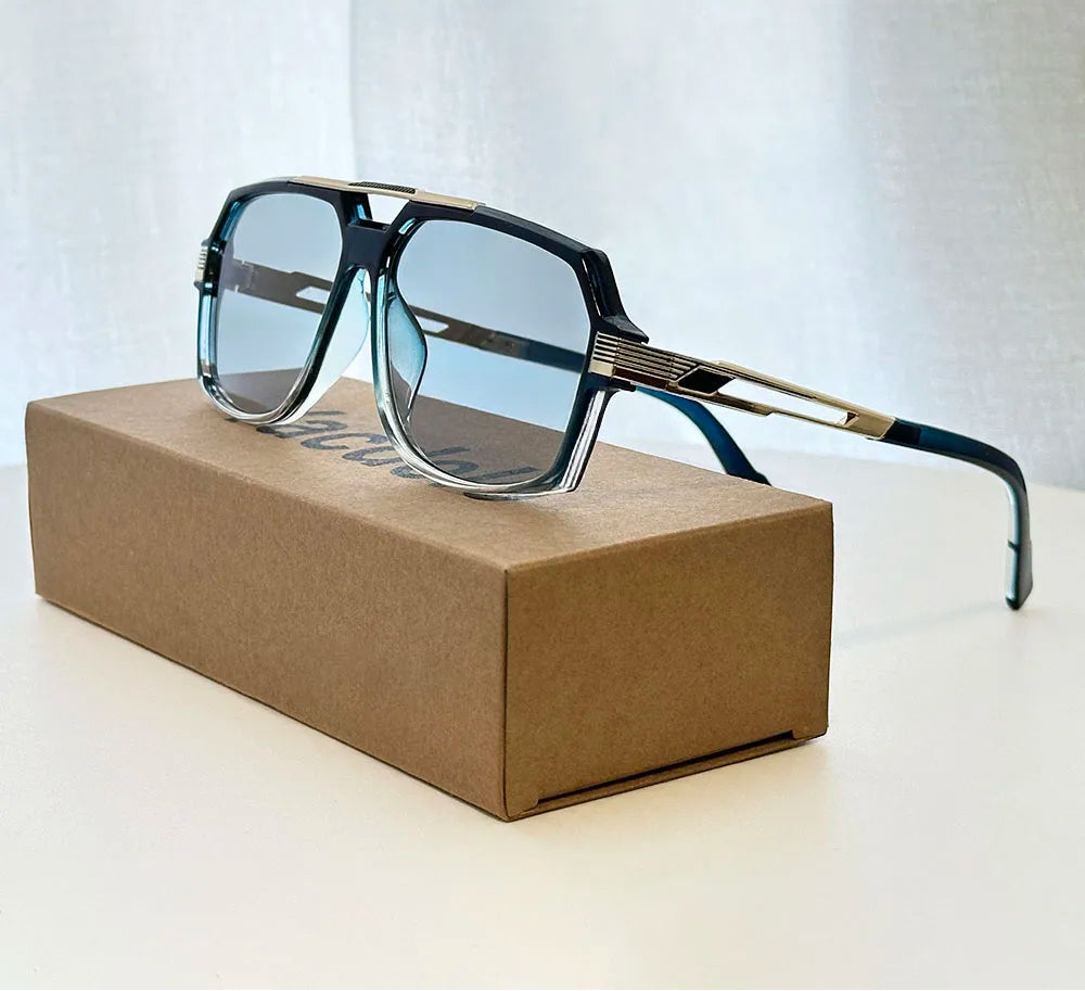 Vintage Square Alloy Frame Sunglasses With UV400 Protection