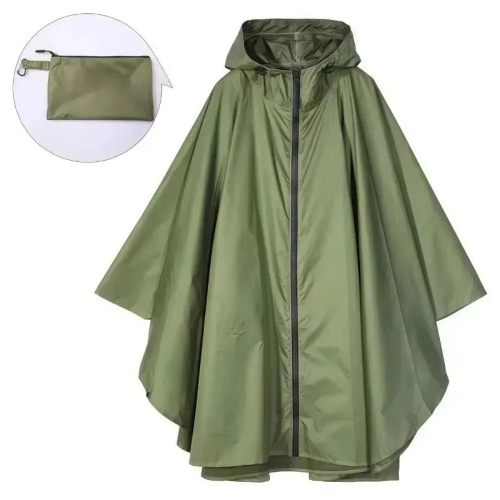 Three in One Waterproof Rain Poncho with Hood and Sleeves for Hiking