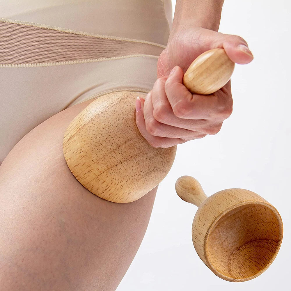 3Pcs Wood Therapy Massage Tools Maderoterapia Kit Wooden Gua Sha Tool Wood Roller Massage Tool Mushroom Massager Anti Cellulite