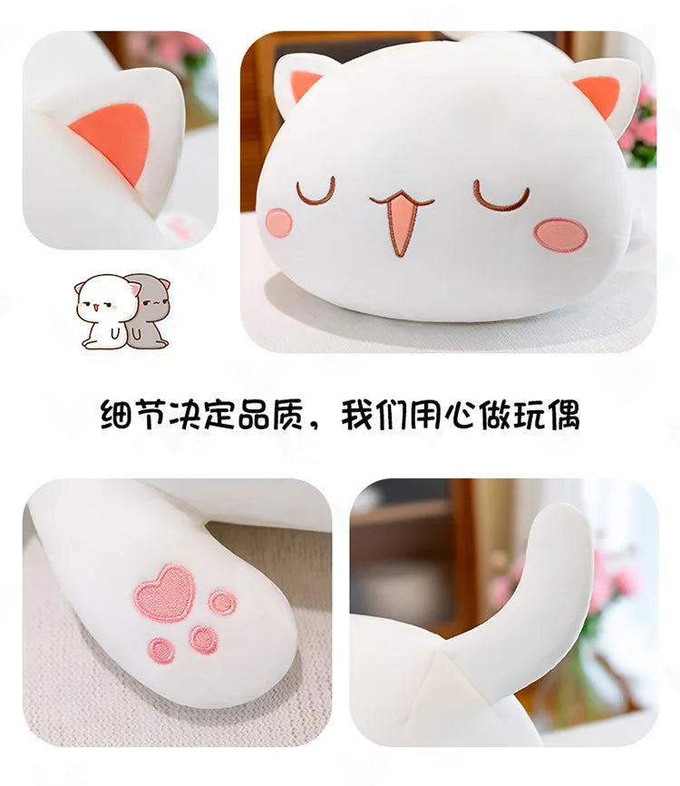 Cute Black White Cat Plush Pillow Stuffed Doll Toy
